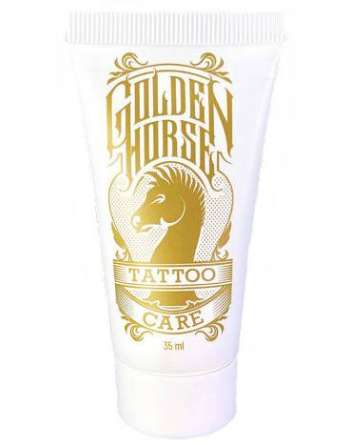 Golden Horse Tattoo Care White